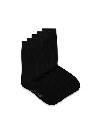 JACK & JONES | Socken 5-er Pkg. "JACJENS" dark grey melange light grey melange | schwarz